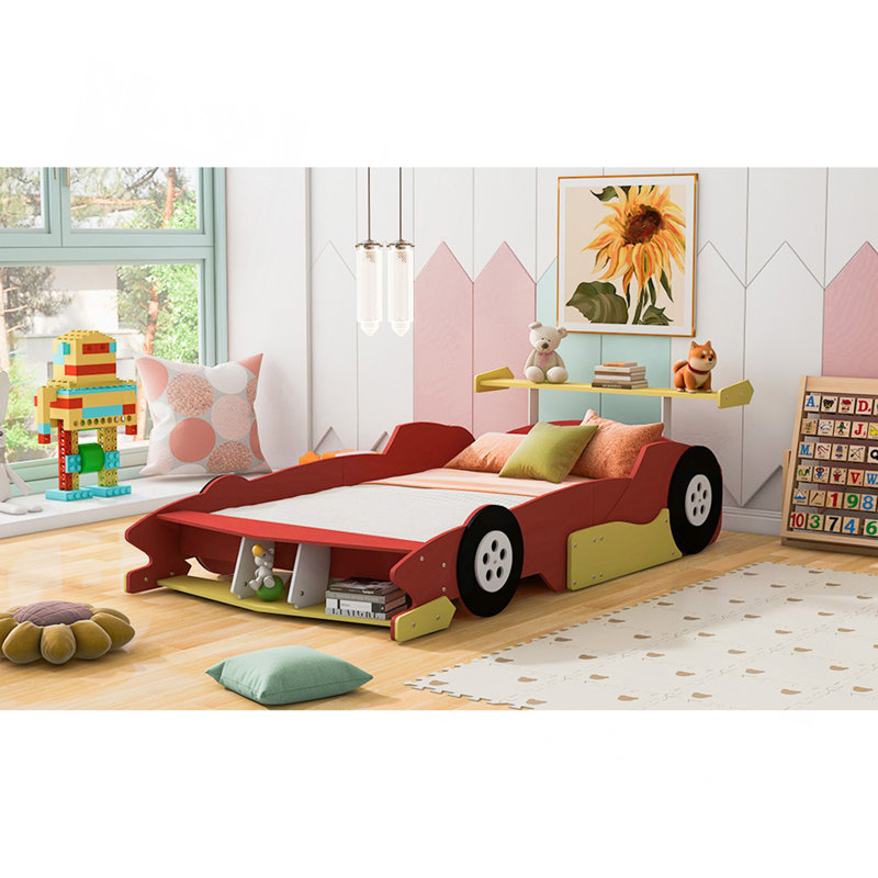 Lit plateforme avec roulettes Race, Rouge