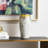 14" Gray Ivory And Gold Modern Abstract Ceramic Table Vase