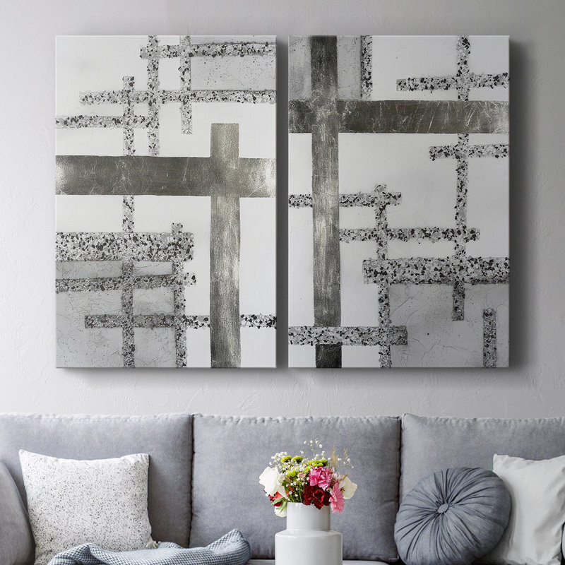 Toile tendue Terrazzo Grid I-Premium Gallery - prête à être accrochée, H 12 po x l 8 po