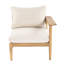 Canapé d'extérieur moderne en bois d'acacia 4 personnes avec coussins pour le jardin, le balcon et la cour Orra