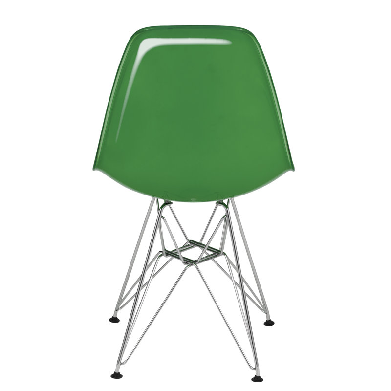 Chaise de salle à manger Northfleet, Ensemble de 2, Chrome chrome, Blanc / Vert