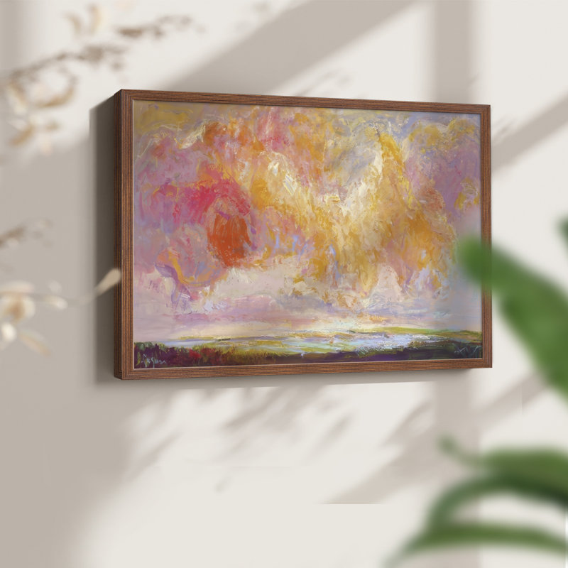 «With a Happy Heart» - Impression encadrée - Restickable, H 22 po x l 28 po, Noyer