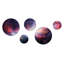 «Pink Galaxy Nebula Odyssey II - Galaxies», ensemble d'art mural rond de 5