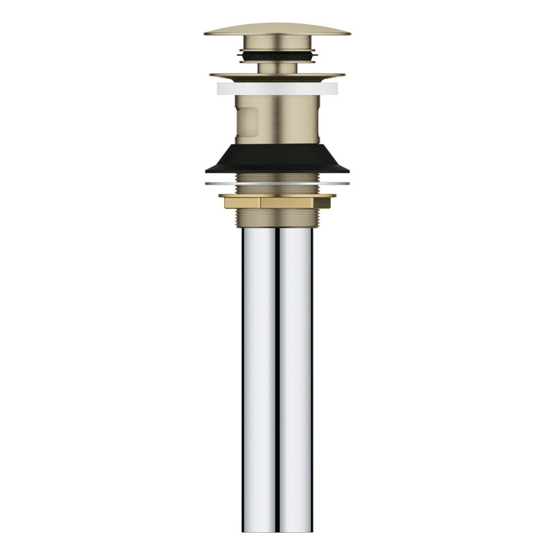 Universal Pop-Up Bathroom Sink Drain with Overflow, Brushed Nickel InfinityFinish™