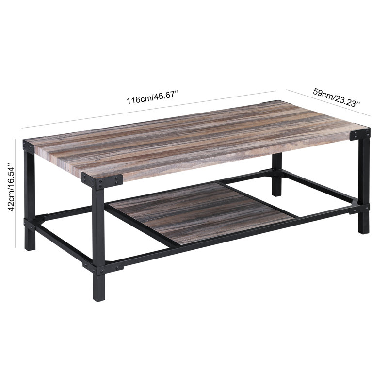 Davee Oak Colour Retangular Coffee Table with Shelf