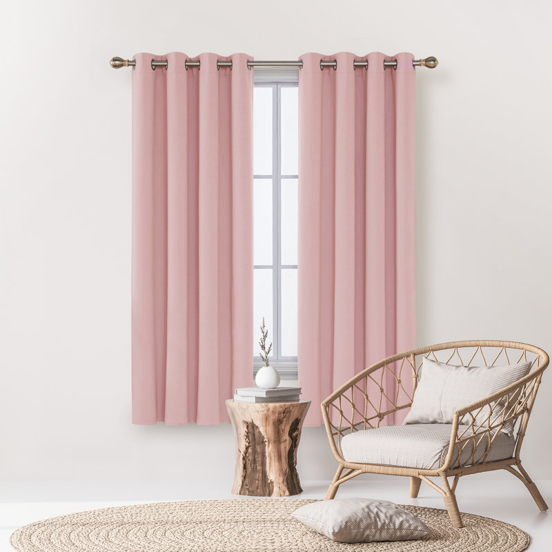 Borunda Room Darkening Curtain Single Panel, Coral Pink, 51" W x 62" L