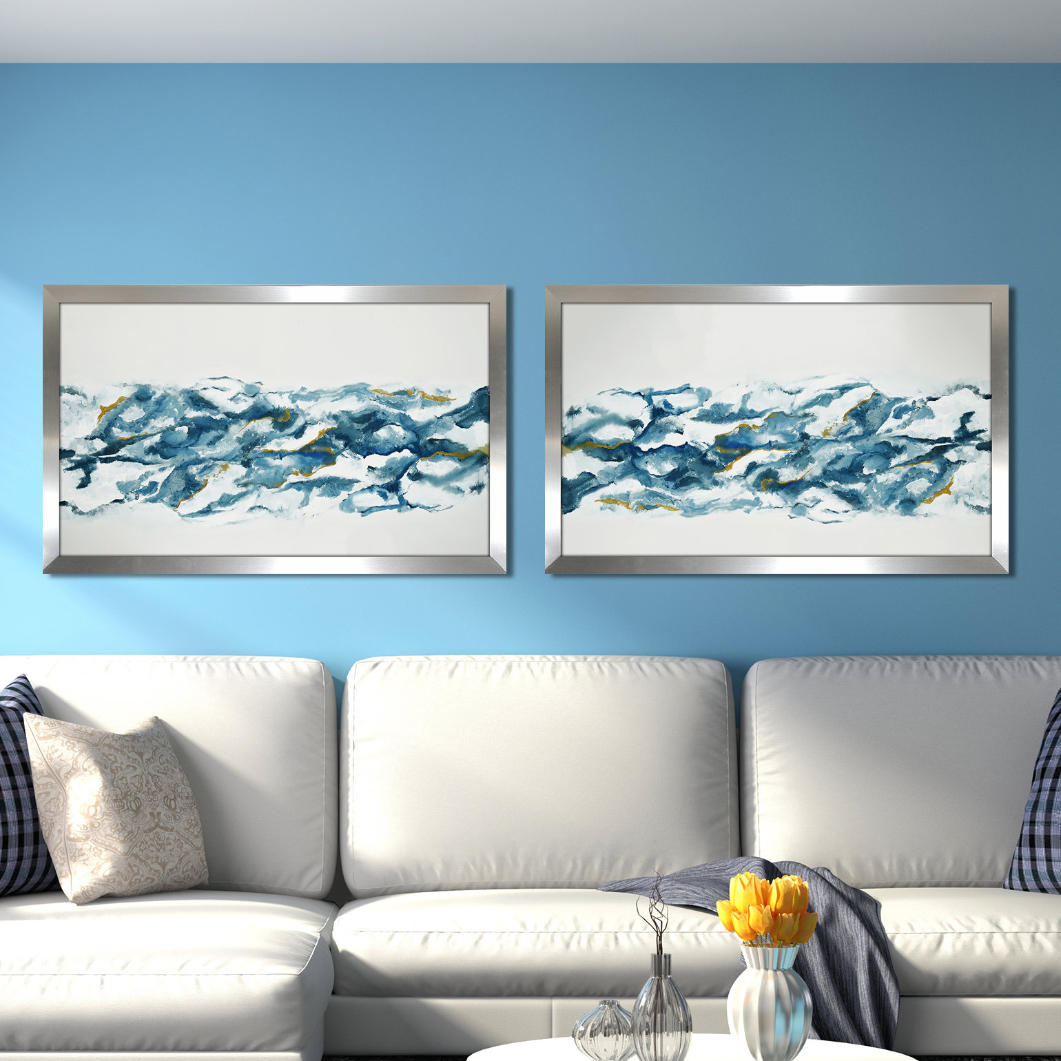 Ivy Bronx Into The Blue (Square) - 2 Piece Print | Wayfair