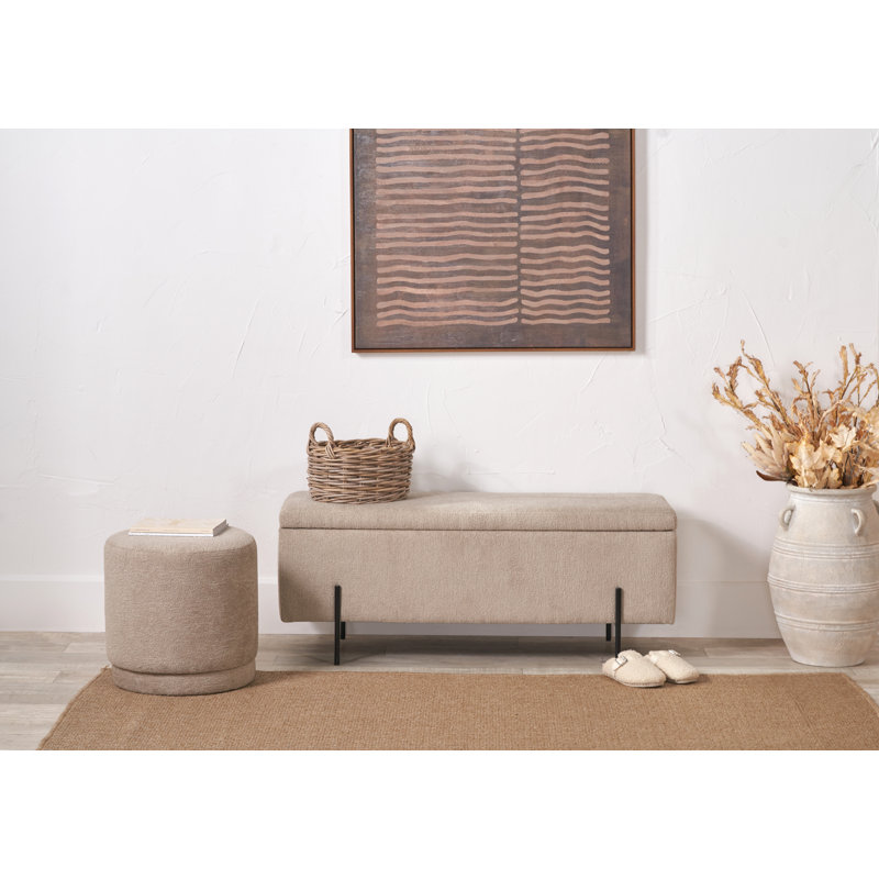 Brebner 120cm Wide Rectangle Solid Colour Standard Ottoman with Storage