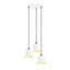 Scandinavian Style Chandelier, White Iron Body, 15.7 in Diameter x 43.7 in Height | Adjustable Height, 3 x E27 Max 40W Sockets | Elegant & Modern Lighting Fixture for Living Room, Dining Room & Entryway-2141419477