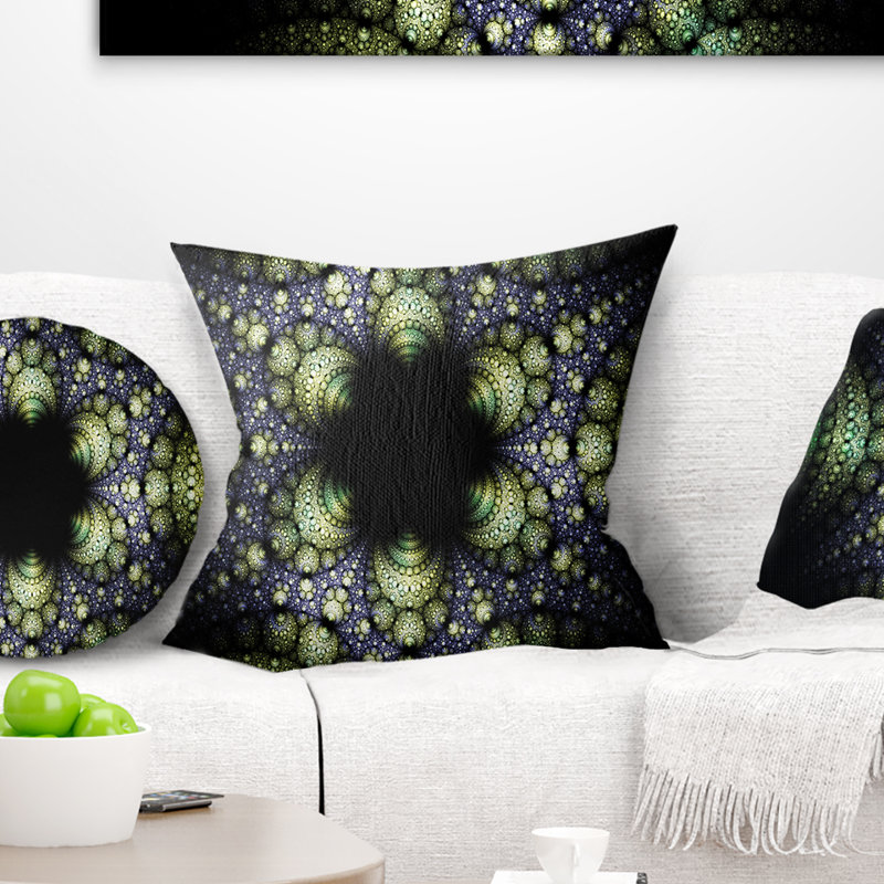 Into the Center of Fraction - Coussin imprimé abstrait, 18 po x 18 po, Coussin décoratif