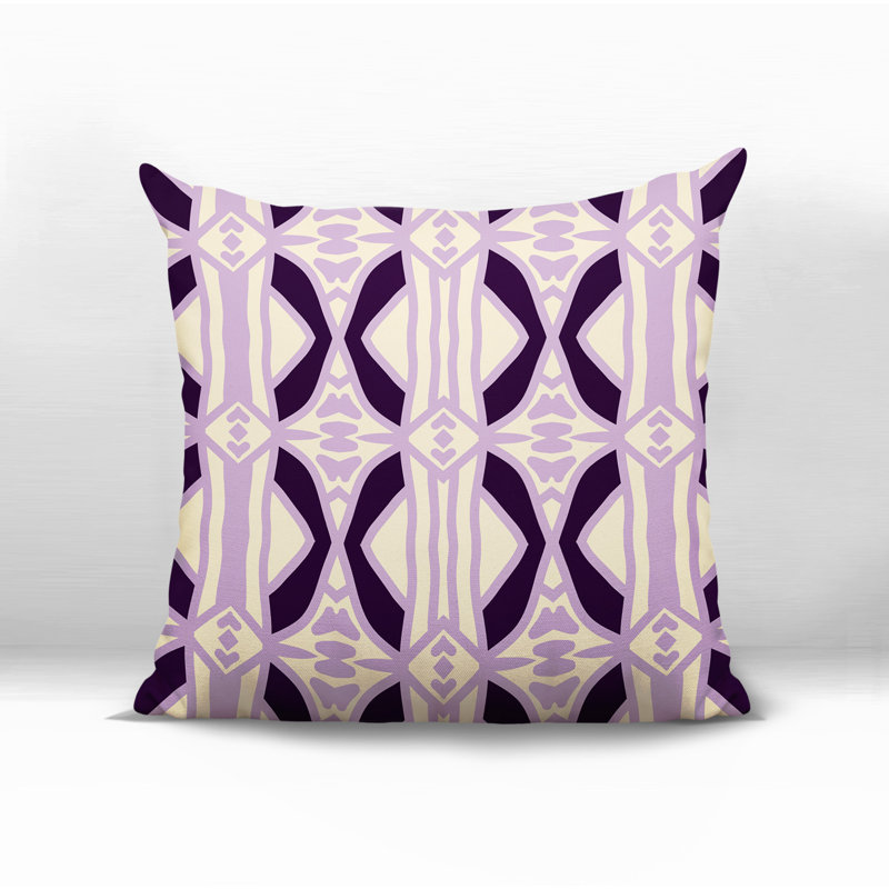 Oreiller carré réversible intérieur / extérieur Sunderland, Carré 17 po, Mauve