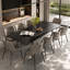 Ensemble de salle à manger 11 pièces moderne et extensible, table 94,5 po aspect marbre noir avec 10 chaises rembourrées grises, pieds fuselés-1595760715-1595760714
