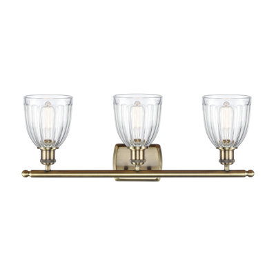 Éclairage pour meuble-lavabo 3 lumières à intensité réglable en laiton antique
