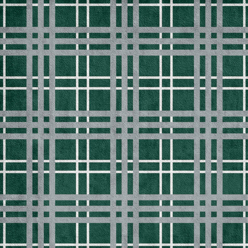 Bath Towel, Polyester/Cotton Blend, Hunter Green/White/Gray