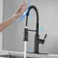 Robinet de cuisine tactile en acier inoxydable noir mat avec bec rétractable, buse rotative à 360 degrés pour un processus de nettoyage intense, résistance à la corrosion et à la rouille, eau simple-1790243234