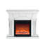 Acrylic Mirror Fireplace, Electric Heating With 3D Flames, Remote Control, Measures, Energy Saving, Black Portable For Office Artificial Crystals Fireplace Cabinet, 1500W Heating, Realistic Feature,