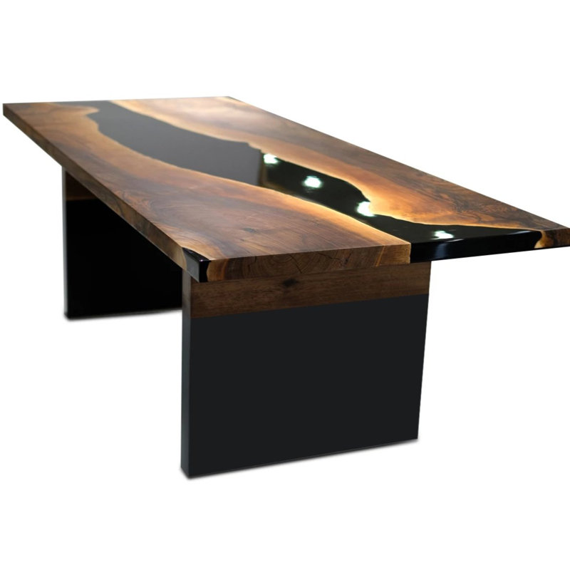 Thyria Walnut Wood Dining Table, 42" W x 72" L 