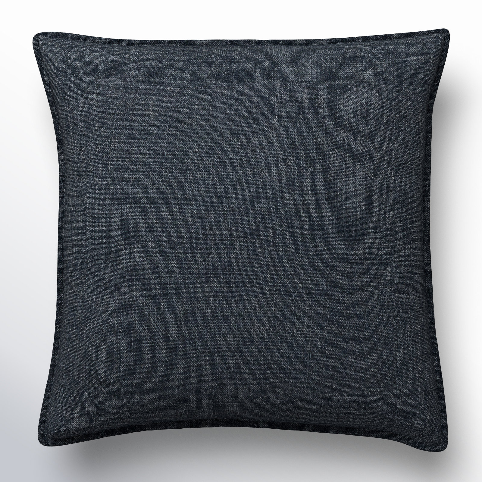 Burbank Linen Throw Pillow, 20" x 20", Polyester/Polyfill, Dark Blue