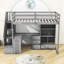 Lit mezzanine simple 4 tiroirs avec bureau intégré et tablettes Haken par Harriet Bee-88105393