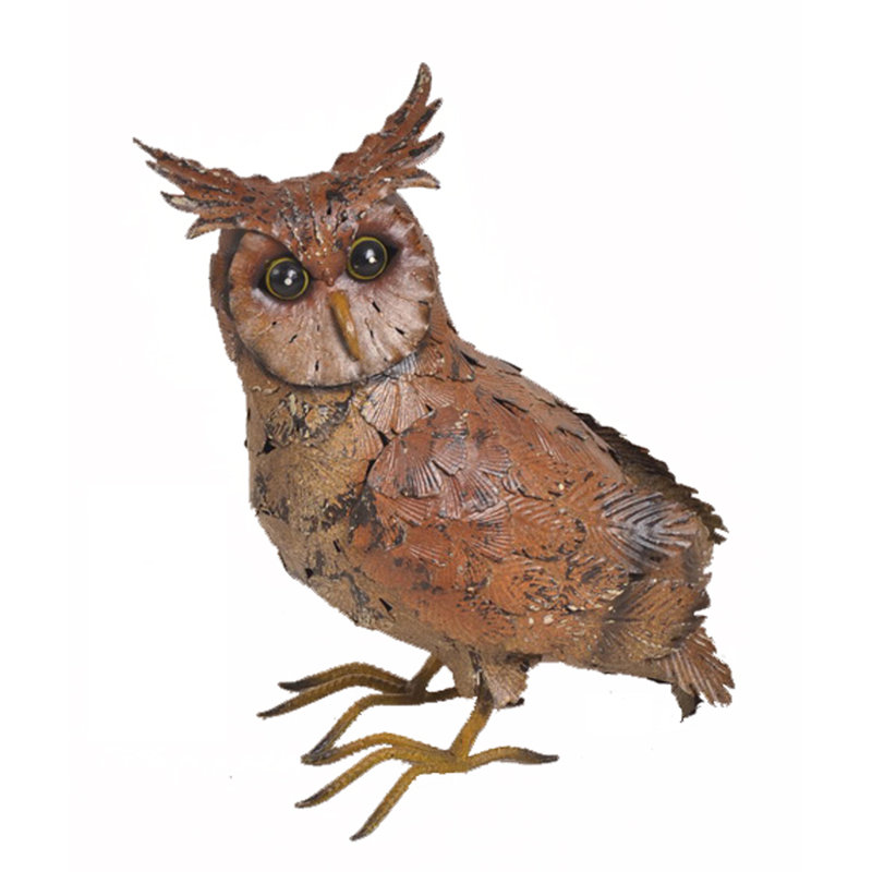 HIBOU EN MÉTAL H 13 PO