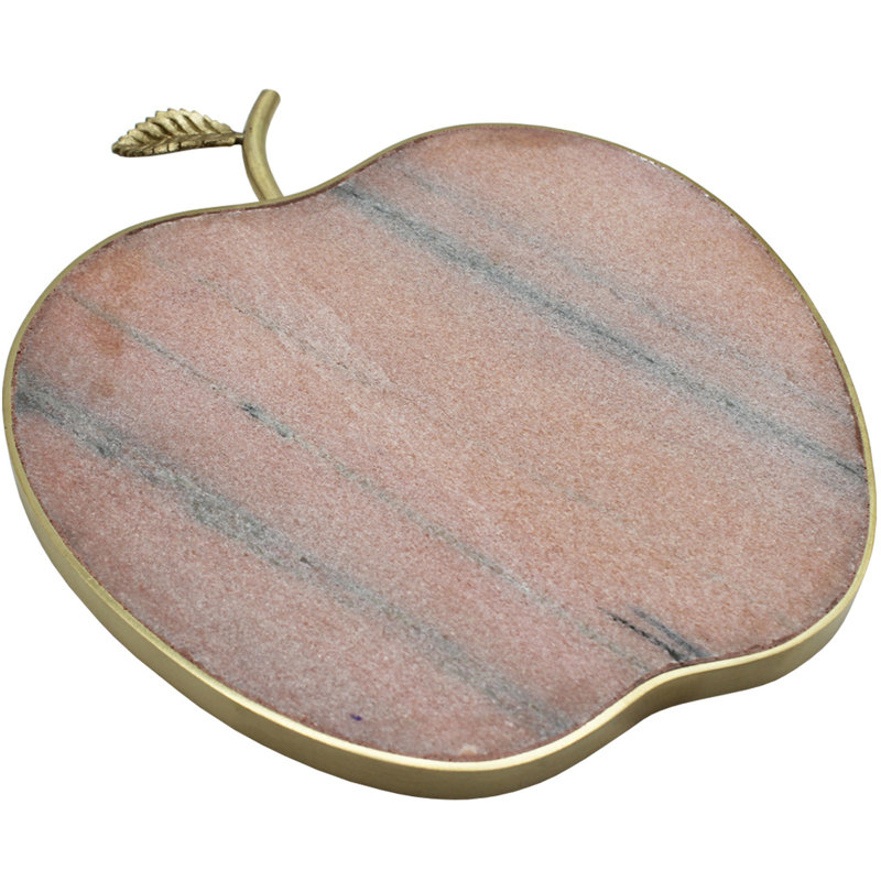 Pink Marble Apple Cheese Board, Pink