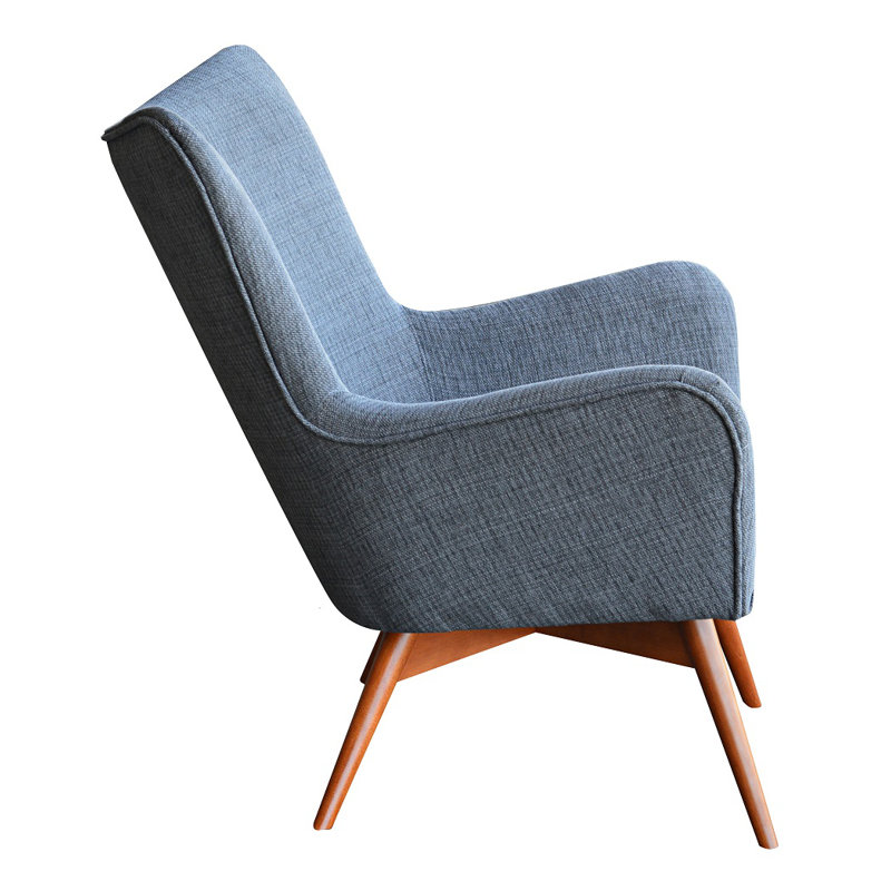Wesley Upholstered Wingback Chair, Grey