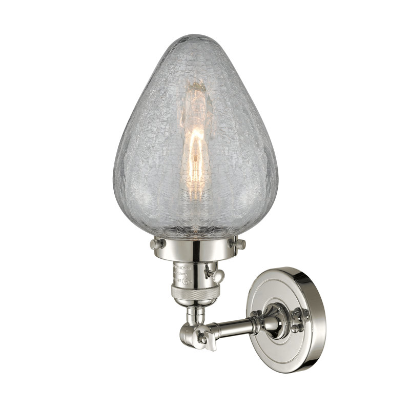 Applique murale à bras 1 lumière Shauna, Nickel poli