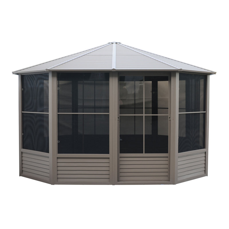 Sand 12 ft x 12 ft Aluminum and Steel Octagonal Solarium