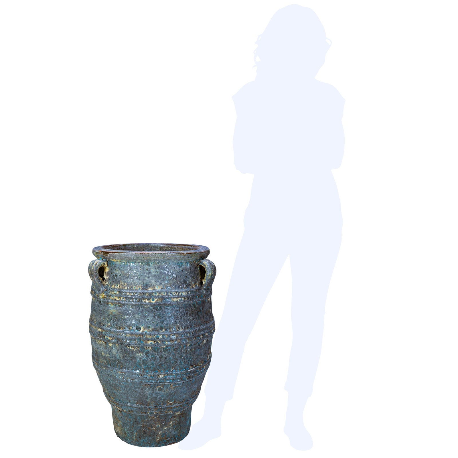 Theon Jar - Dark Lunar Blue, 28" H x 19" W x 19" D