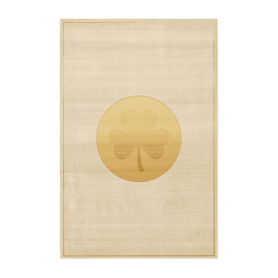 Tapis abstrait moderne et contemporain Soho St Patties lavable à la machine - Reliure jaune