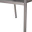 Chaise de salle à manger d'extérieur moderne en aluminium avec siège en faux bois (ensemble de 2), gris et argent
