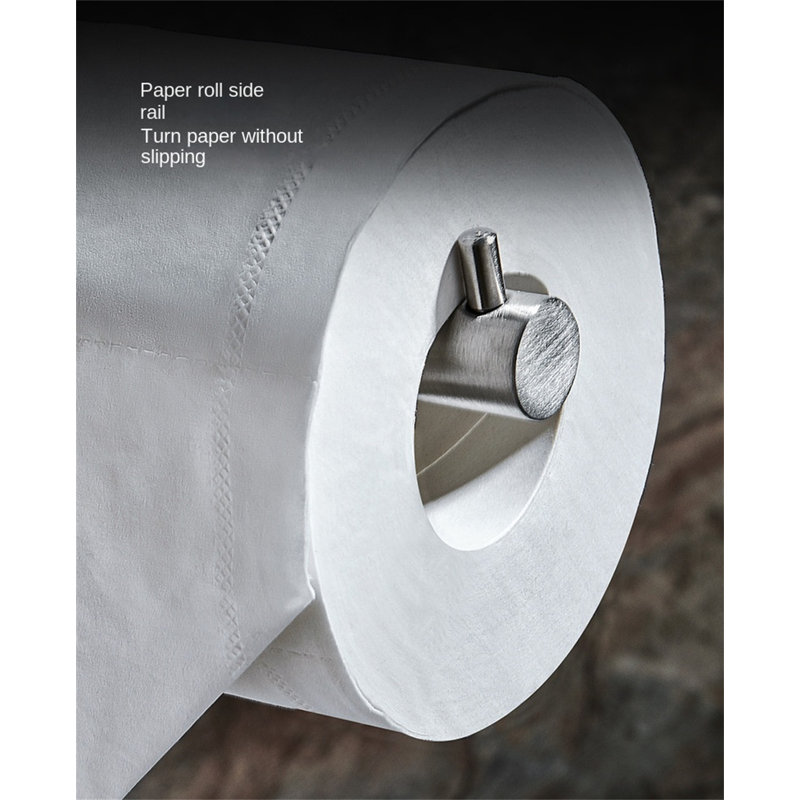 Freestanding Stainless Steel Toilet Paper Holder Stand With Stable Towel Rack For Bathroom, No Drilling Required