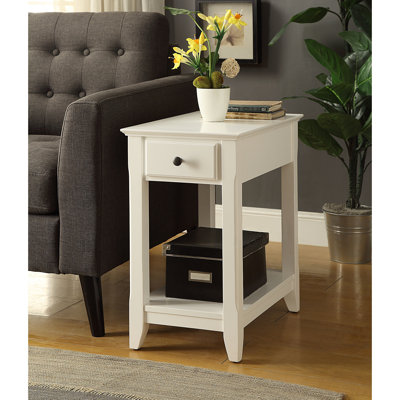 Table rectangulaire avec tiroir et tablette doublés de feutre, finition blanche 1
