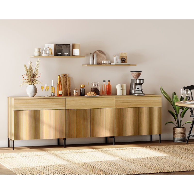 Union Rustic 94.5" W Manufactured Wood Sideboard, Oak