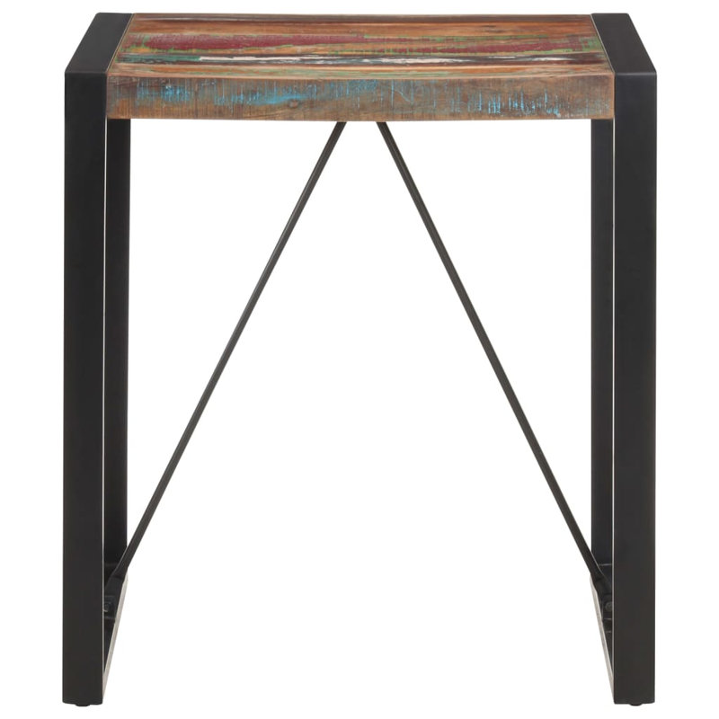 17 Stories Dining Table Mango Wood, Black, 29.5" H x 27.6" L x 27.6" W, Multicolor