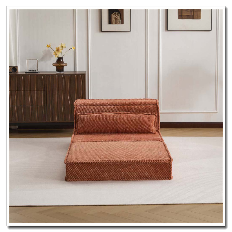 Fauteuil convertible sans assemblage requis, Orange