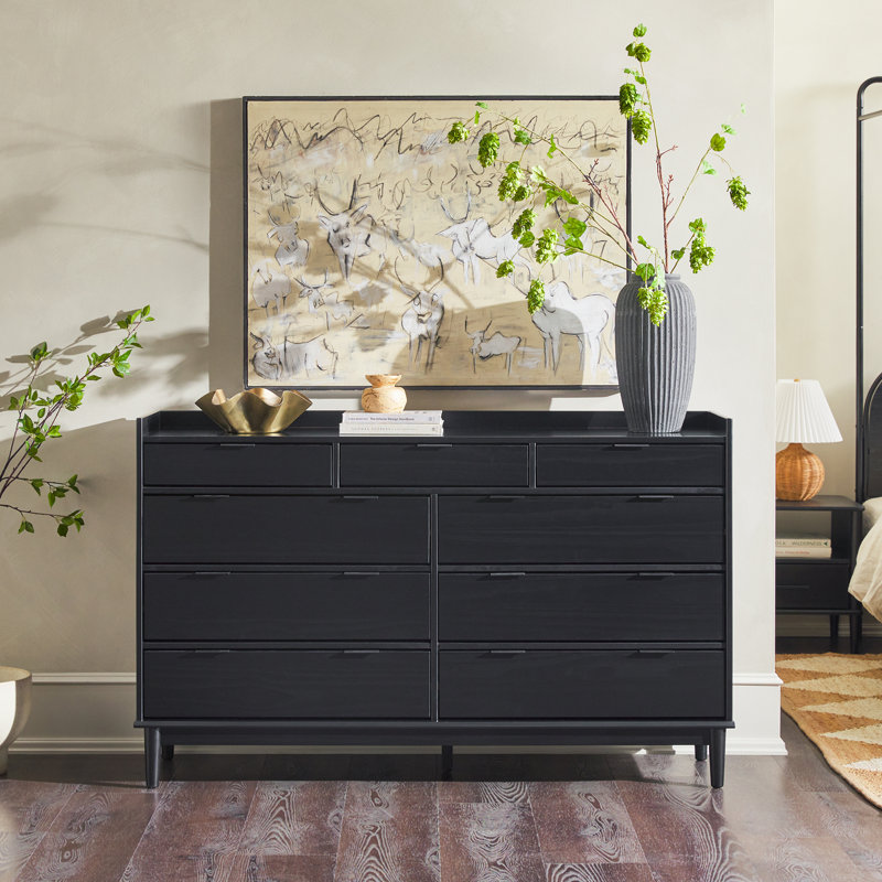 Commode double 9 tiroirs Gheorghe, Noir, noir, noir, noir
