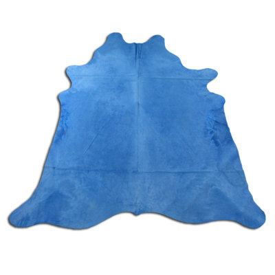 Handmade Dyed Blue Cowhide Rug
