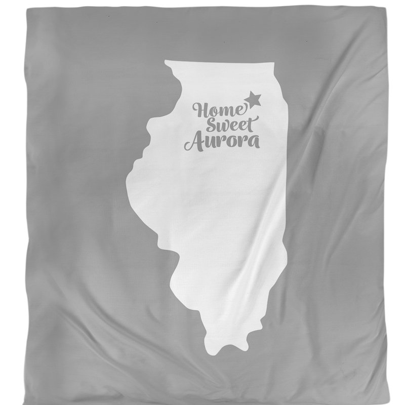 Housse de couette simple aurora Illinois, Housse de couette pour lit simple, Gris, Microfibre