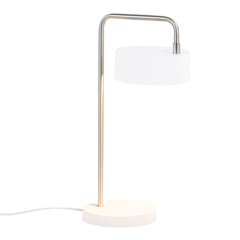 Lampe de bureau 18 po Amella, Blanc / nickel