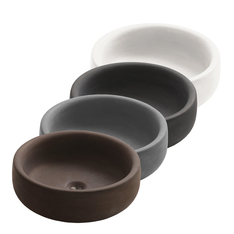 Newterra Handmade Circular Vessel Bathroom Sink, Terracotta