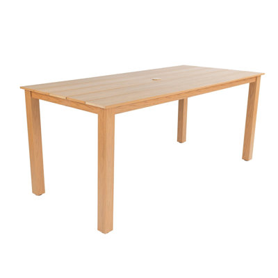 68.9-Inch Outdoor Dining Table in Teak Finish, HIPS Patio Rectangle Table for Garden
