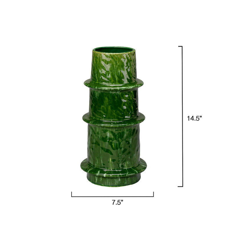 Saturn Ceramic Decorative Vase, Large, 14.5" H x 7.5" W x 7.5" D