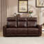 Ensemble de salon inclinable électrique en cuir fleur 2 pièces: fauteuil inclinable électrique + canapé avec Type-C et USB-17182529