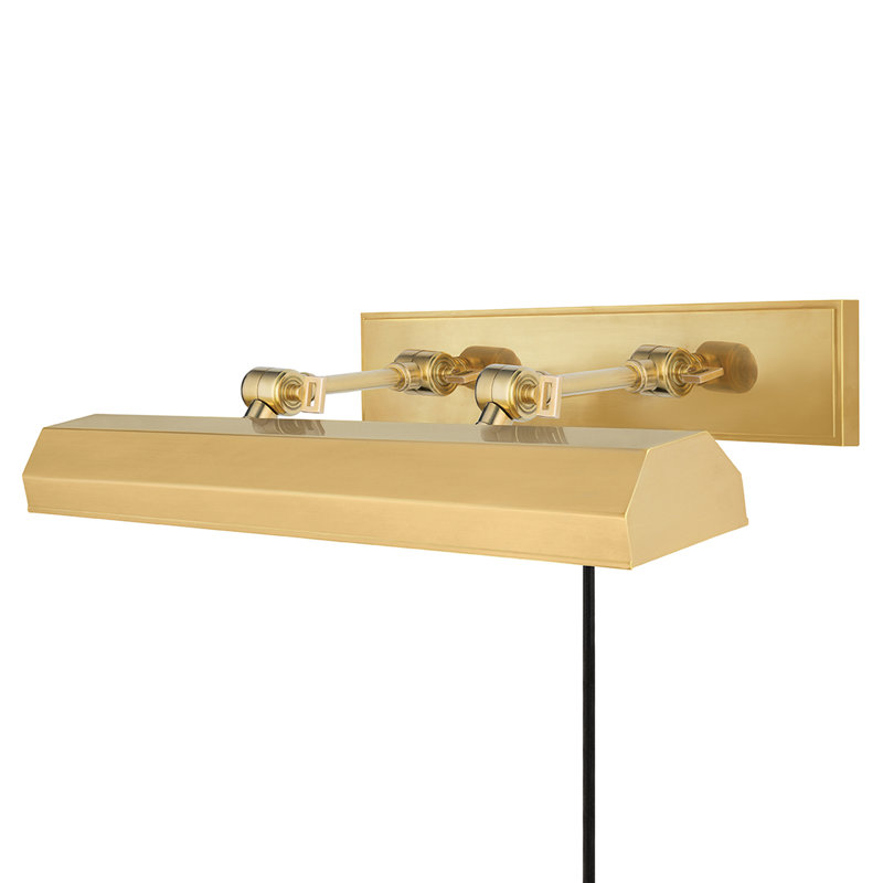 Woodbury Wall Mounted Picture Light, Aged Brass