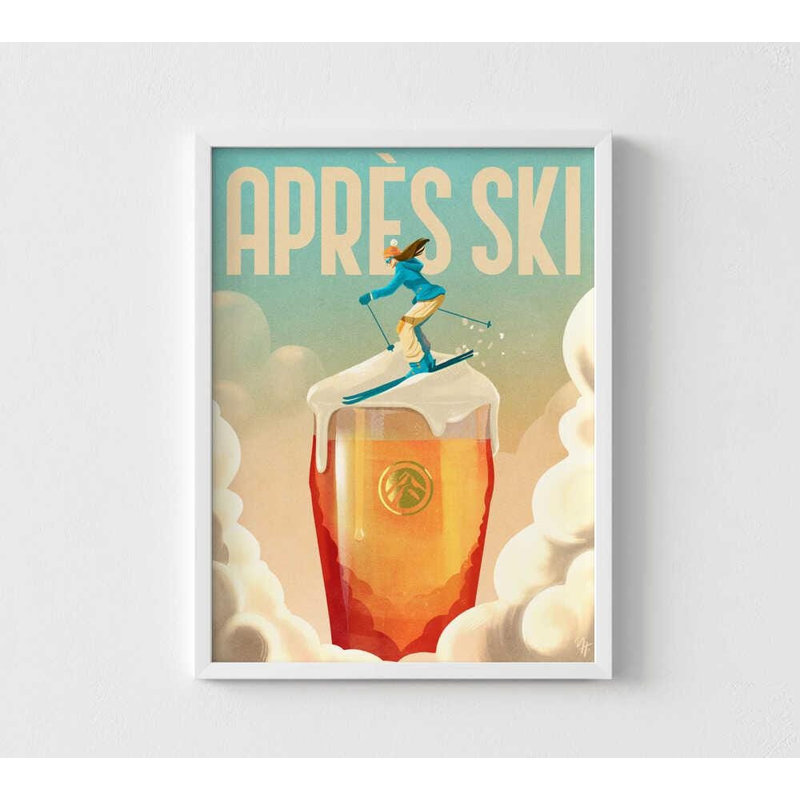 Après-ski, impression murale amusante avec options de cadre, H 36 po x l 48 po, Blanc, Blanc, Ne s’applique pas