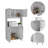 White And Onyx 2-Piece Kitchen Set, Kitchen Island And Pantry Cabinet