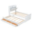 White Twin Size Bed With Headboard Outlets & Ample Storage Space Feature Stylish Decoration