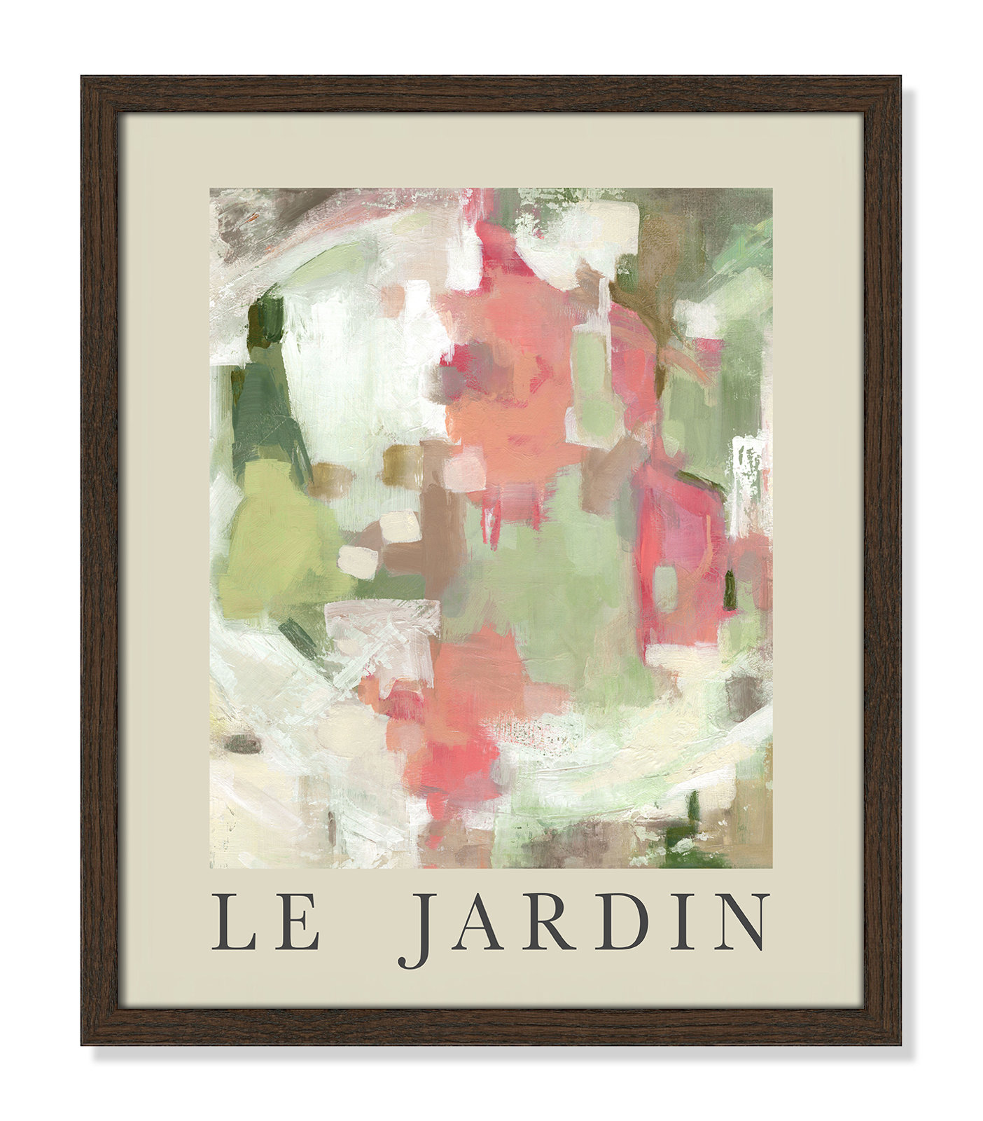 Riya "Le Jardin" Print by Carol Robinson, Walnut Single Picture Frame, No, 19" H x 16" W x 0.75" D