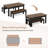 55" Farmhouse Kitchen Table With 2 Benches, 3-piece Wooden Dining Table Set-640226524